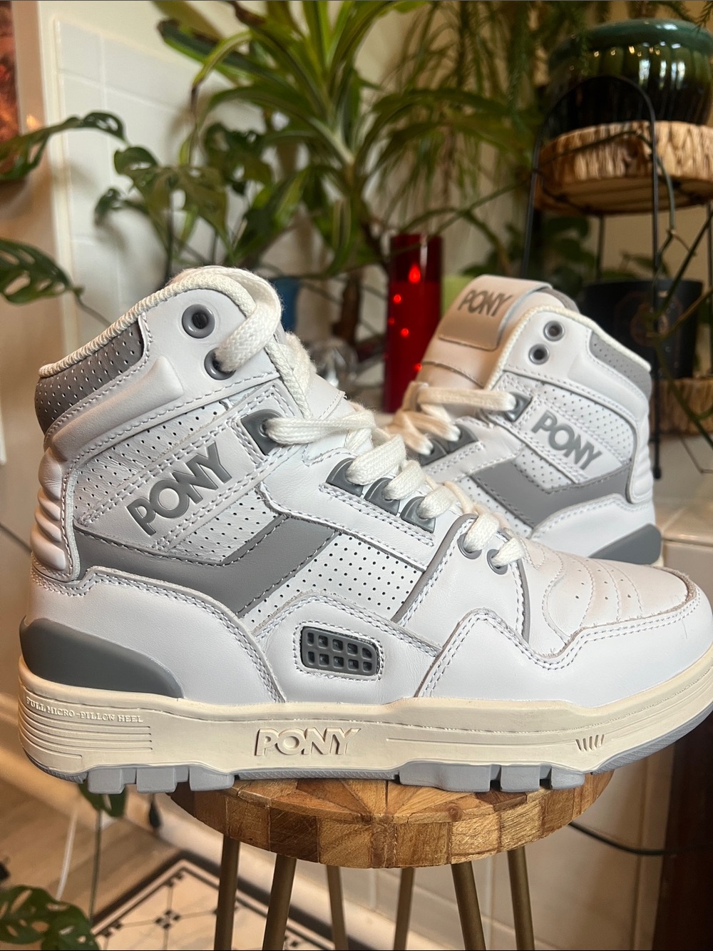 NWOT Pony M100 hi top basketball sneaker shoes high M5.5 W7 retro style